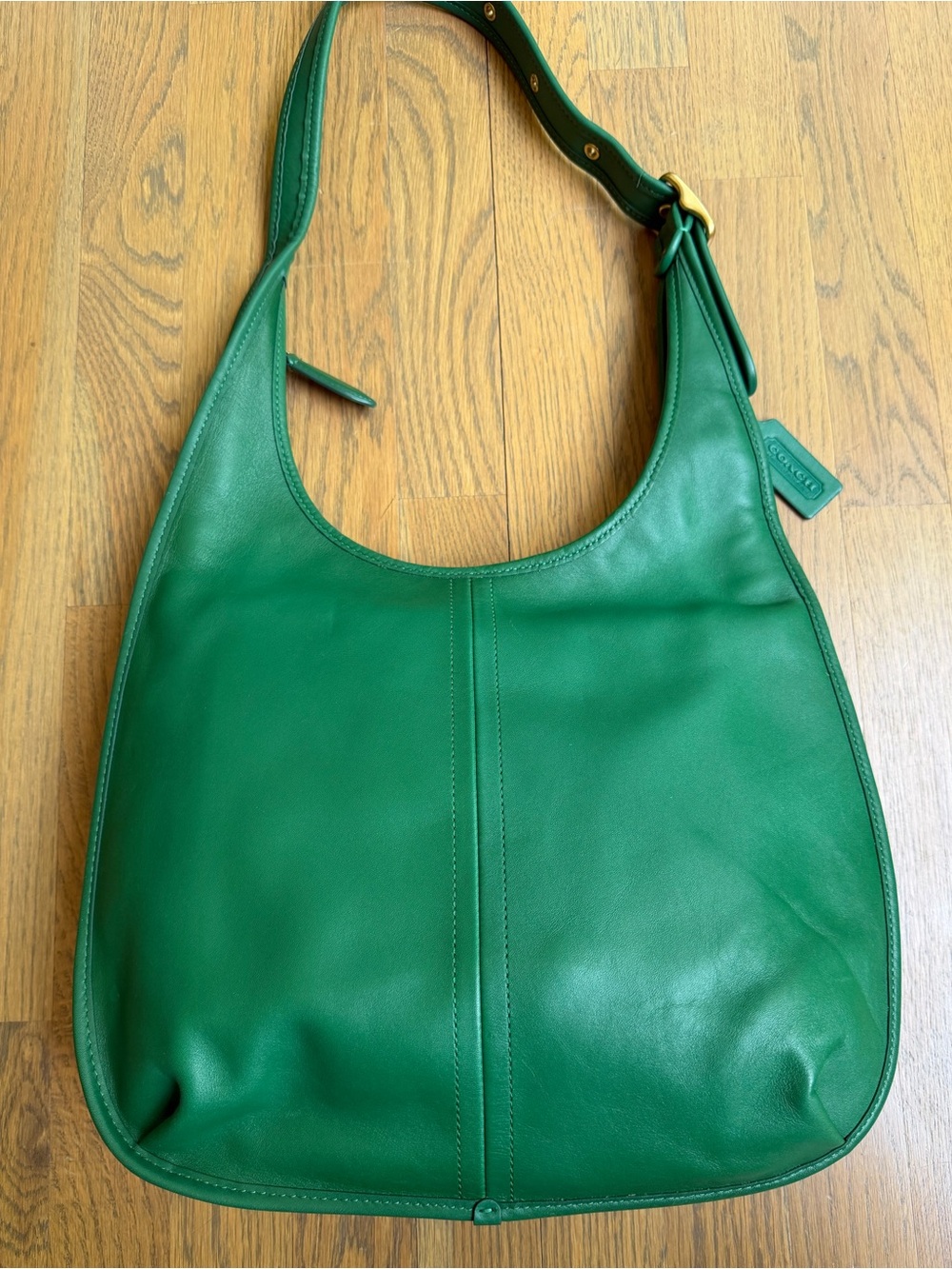 COACH Originals Large Ergo Shoulder Bag 33 Green Glovetanned Leather Brass C2264 - Picture 16 of 16
